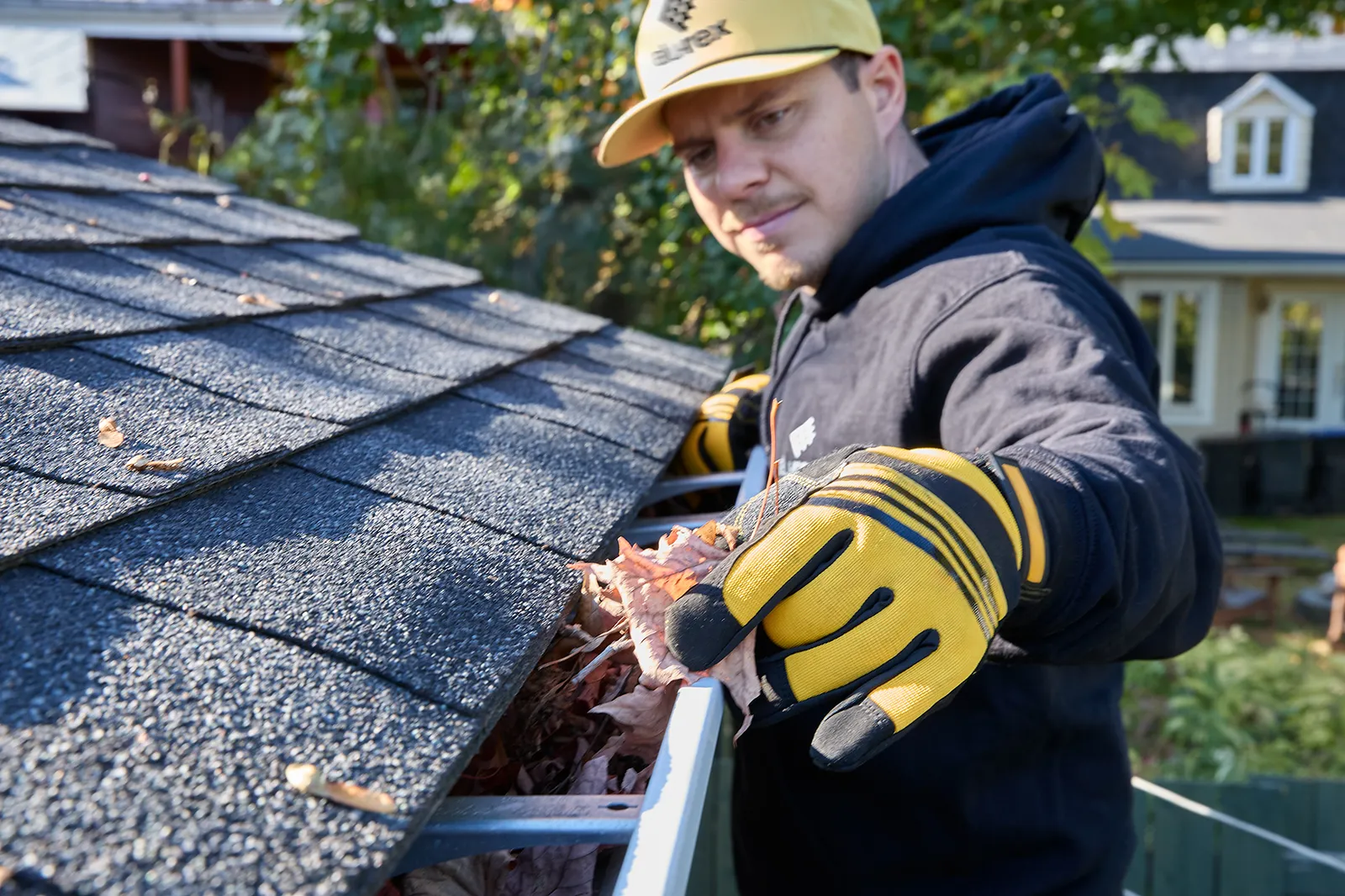 Seamless gutters on a residential roofline — Flow-Pro Eavestroughing, Whitemouth MB